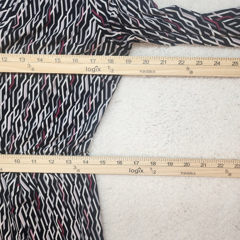White House Black Market Mock Wrap Mini Geometric Print Dress Womens Size Medium - Picture 8 of 12
